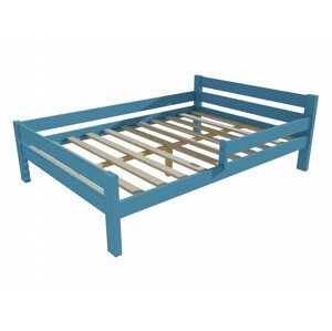 Dětská postel se zábranou VMK012C KIDS (Rozměr: 120 x 200 cm, Barva dřeva: barva modrá)