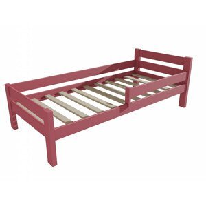 Dětská postel se zábranou VMK012C KIDS (Rozměr: 80 x 160 cm, Barva dřeva: barva růžová)