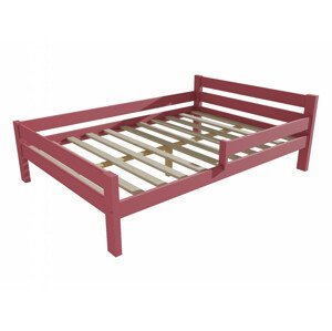 Dětská postel se zábranou VMK012C KIDS (Rozměr: 140 x 200 cm, Barva dřeva: barva růžová)