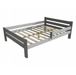 Dětská postel se zábranou VMK012C KIDS (Rozměr: 140 x 200 cm, Barva dřeva: barva šedá + bílá)