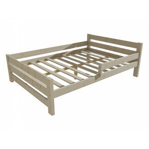Dětská postel se zábranou VMK012D KIDS (Rozměr: 120 x 200 cm, Barva dřeva: surové dřevo)