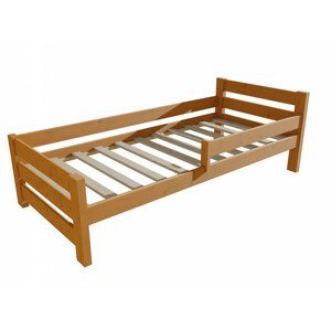 Dětská postel se zábranou VMK012D KIDS (Rozměr: 80 x 160 cm, Barva dřeva: moření olše)