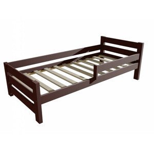 Dětská postel se zábranou VMK012D KIDS (Rozměr: 80 x 160 cm, Barva dřeva: moření ořech)