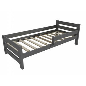 Dětská postel se zábranou VMK012D KIDS (Rozměr: 70 x 160 cm, Barva dřeva: barva šedá)