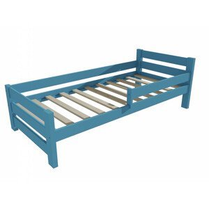 Dětská postel se zábranou VMK012D KIDS (Rozměr: 70 x 160 cm, Barva dřeva: barva modrá)
