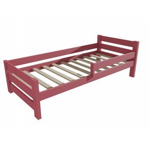 Dětská postel se zábranou VMK012D KIDS (Rozměr: 80 x 180 cm, Barva dřeva: barva růžová)