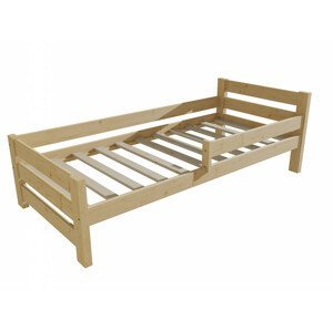 Dětská postel se zábranou VMK012D KIDS (Rozměr: 70 x 160 cm, Barva dřeva: bezbarvý lak)