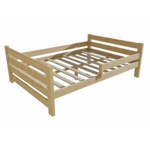 Dětská postel se zábranou VMK012E KIDS (Rozměr: 140 x 200 cm, Barva dřeva: bezbarvý lak)