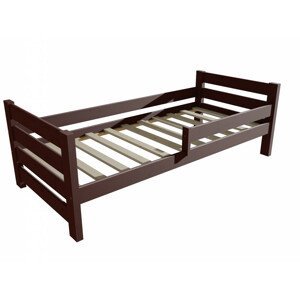 Dětská postel se zábranou VMK012E KIDS (Rozměr: 80 x 160 cm, Barva dřeva: moření ořech)