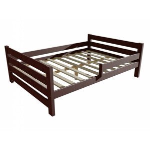 Dětská postel se zábranou VMK012E KIDS (Rozměr: 140 x 200 cm, Barva dřeva: moření ořech)