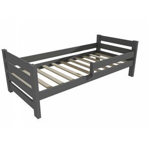 Dětská postel se zábranou VMK012E KIDS (Rozměr: 70 x 160 cm, Barva dřeva: barva šedá)