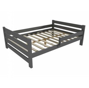 Dětská postel se zábranou VMK012E KIDS (Rozměr: 120 x 200 cm, Barva dřeva: barva šedá)