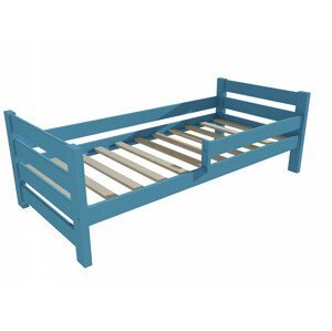 Dětská postel se zábranou VMK012E KIDS (Rozměr: 70 x 160 cm, Barva dřeva: barva modrá)