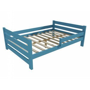 Dětská postel se zábranou VMK012E KIDS (Rozměr: 120 x 200 cm, Barva dřeva: barva modrá)