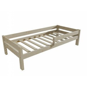 Dětská postel se zábranou VMK013C KIDS (Rozměr: 100 x 200 cm, Barva dřeva: surové dřevo)