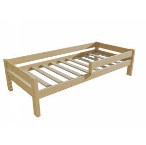 Dětská postel se zábranou VMK013C KIDS (Rozměr: 100 x 200 cm, Barva dřeva: bezbarvý lak)