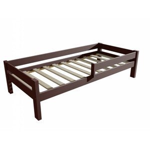 Dětská postel se zábranou VMK013C KIDS (Rozměr: 70 x 160 cm, Barva dřeva: moření ořech)