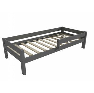 Dětská postel se zábranou VMK013C KIDS (Rozměr: 70 x 160 cm, Barva dřeva: barva šedá)