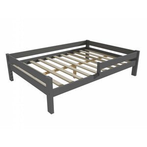 Dětská postel se zábranou VMK013C KIDS (Rozměr: 120 x 200 cm, Barva dřeva: barva šedá)