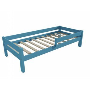 Dětská postel se zábranou VMK013C KIDS (Rozměr: 70 x 160 cm, Barva dřeva: barva modrá)