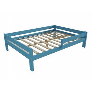 Dětská postel se zábranou VMK013C KIDS (Rozměr: 120 x 200 cm, Barva dřeva: barva modrá)