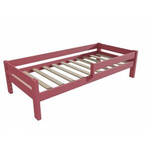 Dětská postel se zábranou VMK013C KIDS (Rozměr: 80 x 180 cm, Barva dřeva: barva růžová)