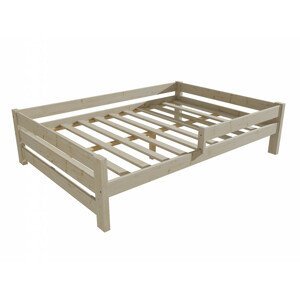 Dětská postel se zábranou VMK013D KIDS (Rozměr: 120 x 200 cm, Barva dřeva: surové dřevo)