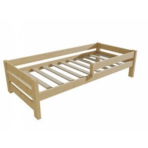 Dětská postel se zábranou VMK013D KIDS (Rozměr: 100 x 200 cm, Barva dřeva: bezbarvý lak)