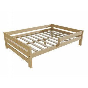 Dětská postel se zábranou VMK013D KIDS (Rozměr: 120 x 200 cm, Barva dřeva: bezbarvý lak)