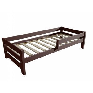 Dětská postel se zábranou VMK013D KIDS (Rozměr: 70 x 160 cm, Barva dřeva: moření ořech)