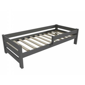 Dětská postel se zábranou VMK013D KIDS (Rozměr: 70 x 160 cm, Barva dřeva: barva šedá)