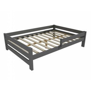 Dětská postel se zábranou VMK013D KIDS (Rozměr: 120 x 200 cm, Barva dřeva: barva šedá)