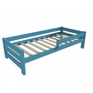 Dětská postel se zábranou VMK013D KIDS (Rozměr: 70 x 160 cm, Barva dřeva: barva modrá)