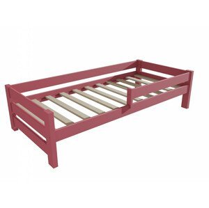 Dětská postel se zábranou VMK013D KIDS (Rozměr: 80 x 160 cm, Barva dřeva: barva růžová)