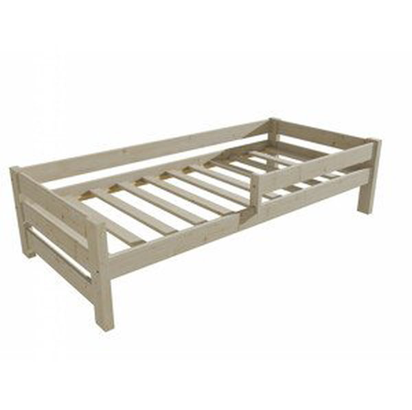 Dětská postel se zábranou VMK013D KIDS (Rozměr: 70 x 160 cm, Barva dřeva: surové dřevo)