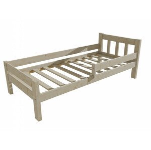 Dětská postel se zábranou VMK015C KIDS (Rozměr: 100 x 200 cm, Barva dřeva: surové dřevo)