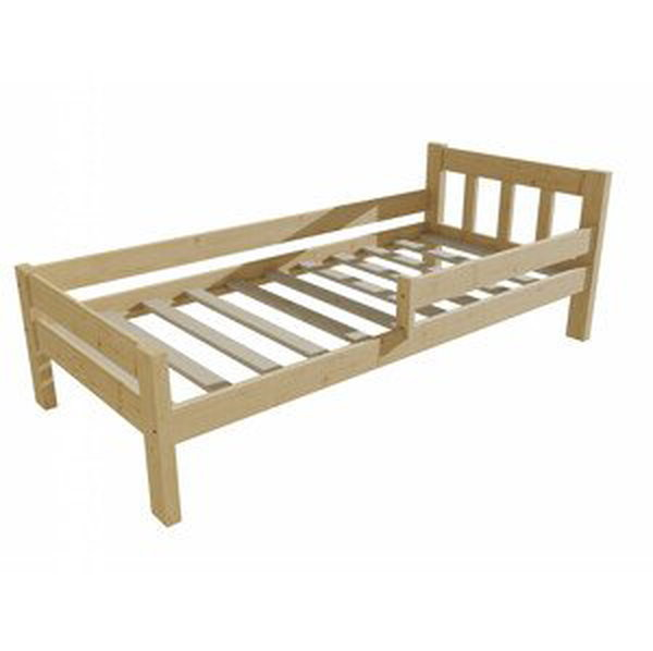 Dětská postel se zábranou VMK015C KIDS (Rozměr: 100 x 200 cm, Barva dřeva: bezbarvý lak)