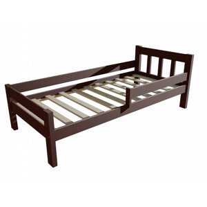 Dětská postel se zábranou VMK015C KIDS (Rozměr: 70 x 160 cm, Barva dřeva: moření ořech)