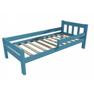 Dětská postel se zábranou VMK015C KIDS (Rozměr: 70 x 160 cm, Barva dřeva: barva modrá)