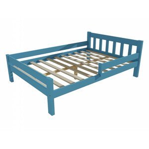 Dětská postel se zábranou VMK015C KIDS (Rozměr: 120 x 200 cm, Barva dřeva: barva modrá)