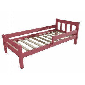 Dětská postel se zábranou VMK015C KIDS (Rozměr: 70 x 160 cm, Barva dřeva: barva růžová)