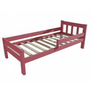 Dětská postel se zábranou VMK015C KIDS (Rozměr: 80 x 160 cm, Barva dřeva: barva růžová)