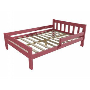 Dětská postel se zábranou VMK015C KIDS (Rozměr: 120 x 200 cm, Barva dřeva: barva růžová)