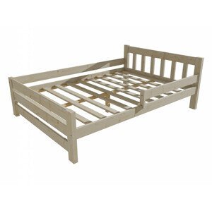 Dětská postel se zábranou VMK015D KIDS (Rozměr: 140 x 200 cm, Barva dřeva: surové dřevo)