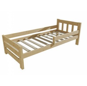 Dětská postel se zábranou VMK015D KIDS (Rozměr: 100 x 200 cm, Barva dřeva: bezbarvý lak)