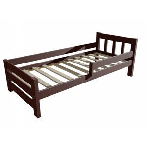Dětská postel se zábranou VMK015D KIDS (Rozměr: 70 x 160 cm, Barva dřeva: moření ořech)