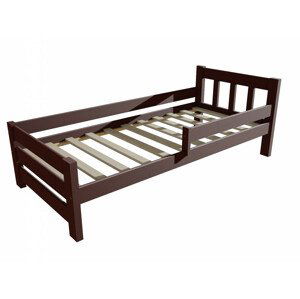 Dětská postel se zábranou VMK015D KIDS (Rozměr: 80 x 170 cm, Barva dřeva: moření ořech)
