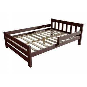 Dětská postel se zábranou VMK015D KIDS (Rozměr: 120 x 200 cm, Barva dřeva: moření ořech)