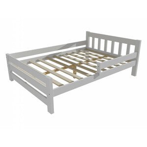 Dětská postel se zábranou VMK015D KIDS (Rozměr: 120 x 200 cm, Barva dřeva: barva bílá)