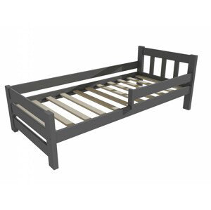 Dětská postel se zábranou VMK015D KIDS (Rozměr: 70 x 160 cm, Barva dřeva: barva šedá)
